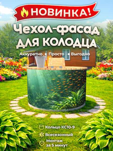 Чехол-фасад для колодца "Аквариум 1" универсальный